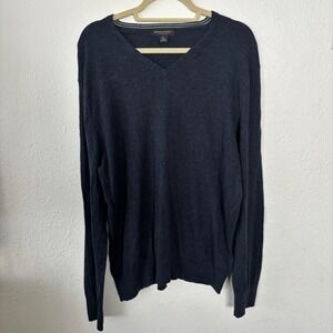 Banana Republic Mens Luxury Blend V Neck Sweater XL Silk Cotton Cashmere